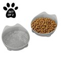 Petmaker Petmaker 80-PET6160 Cat-Shaped Shallow Melamine Resin Saucers for Food Cat Dishes; 8 fl. oz - Set of 2 80-PET6160